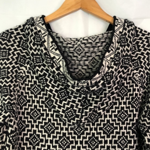 Artesania Women’s Alpaca/Wool Soft Sweater Hoodie  Black/White Handmade Size S - Picture 10 of 14